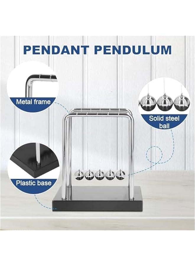 Physics Science Educational Balance balls , Metal Balance bob balls , Swing balls Ornament , Science Physics Gadget for Home Office Desk Decorations , Balance bob balls Physics - Image 2