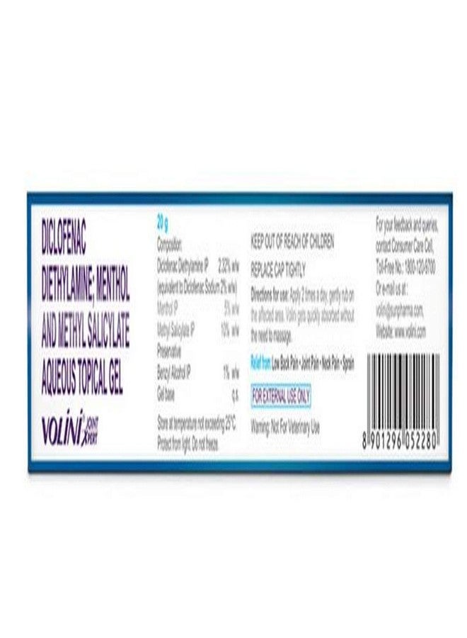 Volini Joint Xpert Gel 20g - Specialized Joint Pain Relief - Targeted Formula for Arthritis Pain with Diclofenac Diethylamine - Image 2