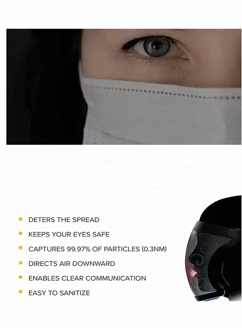 Y&D - Full Face Protective Shields, Reusable Safety Shield Adjustable Transparent Mask, Isolation Cover Dustproof Splashproof, Anti Fog Safety, with Breathing Valve - Image 1