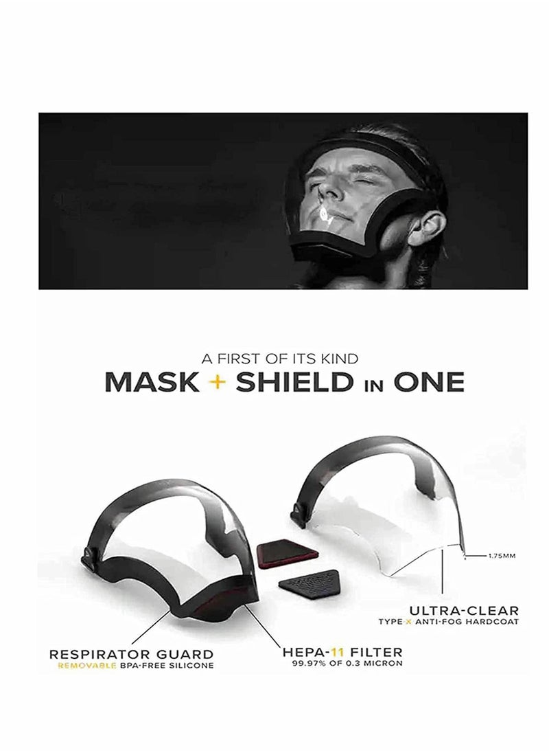 Y&D - Full Face Protective Shields, Reusable Safety Shield Adjustable Transparent Mask, Isolation Cover Dustproof Splashproof, Anti Fog Safety, with Breathing Valve - Image 1