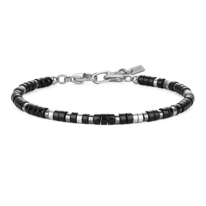GAVU Beaded Bracelet for Men Hematite Black Stone Heishi Bracelet for Men
