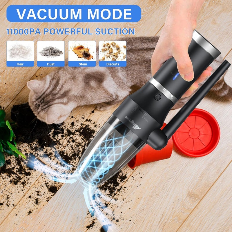 ATEngeus Compressed Air Duster & Vacuum, 77000 RPM Cordless Air Duster, 3 in1 Air Blower, Detachable Battery, Replaces for Air Cans, Keyboard Cleaner, Vacuum Cleaner for pc - Image 4