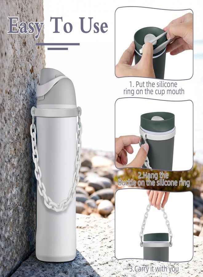 BKBY Water Bottle Handle Strap Compatible with Owala Smoothsip Slider Coffee Mug & Owala Freesip Water Bottle 24oz 32oz 40oz, Strong Secure Acrylic Carrier Sling for Running, Jogging, Gym, Hiking - Image 5