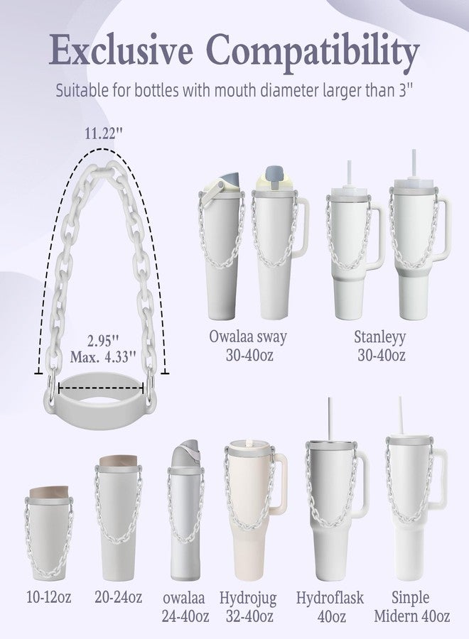 BKBY Water Bottle Handle Strap Compatible with Owala Smoothsip Slider Coffee Mug & Owala Freesip Water Bottle 24oz 32oz 40oz, Strong Secure Acrylic Carrier Sling for Running, Jogging, Gym, Hiking - Image 2
