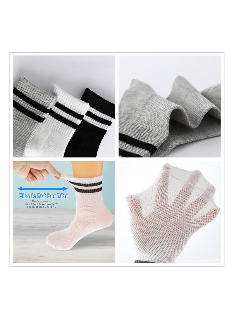 6 Pairs Casual Striped Socks For Kids, Breathable Soft Comfortable Socks For Summer （ages 6-10 Years） - Image 3