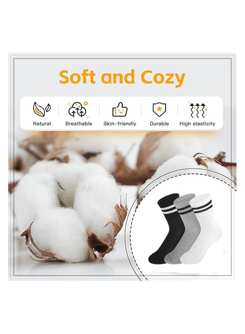 6 Pairs Casual Striped Socks For Kids, Breathable Soft Comfortable Socks For Summer （ages 6-10 Years） - Image 4