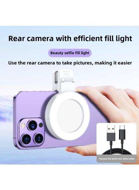 Three Generations Of Mobile Phone Selfie Mirror With Fill Light Rear Camera Selfie Beauty Artifact HD Fill Light Mirror-Specifications: Fill Light ★ Selfie Mirror ★ Free Type-c Data Cable