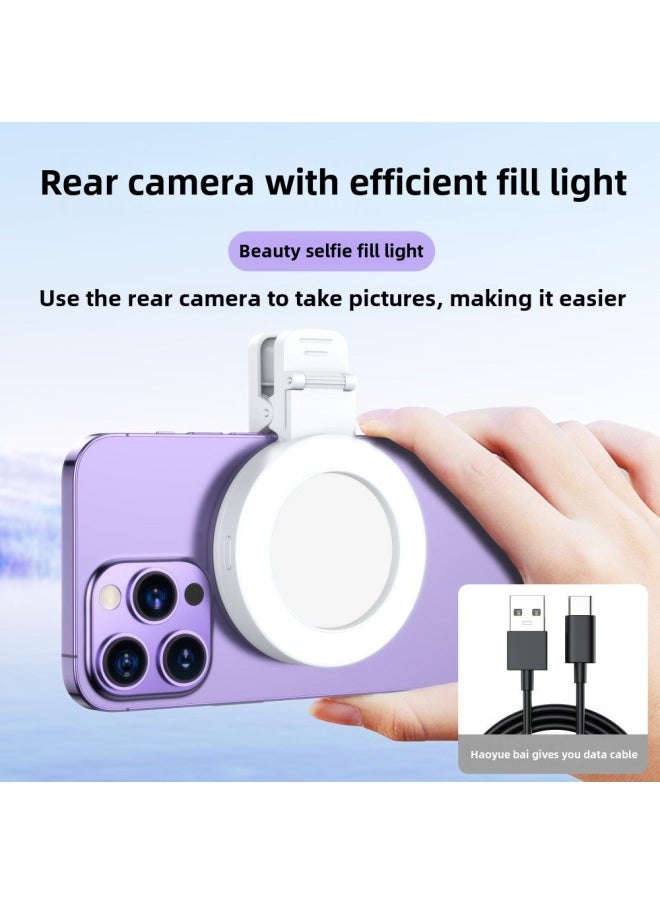 Generic Three Generations Of Mobile Phone Selfie Mirror With Fill Light Rear Camera Selfie Beauty Artifact HD Fill Light Mirror-Specifications: Fill Light ★ Selfie Mirror ★ Free Type-c Data Cable  - Image 1