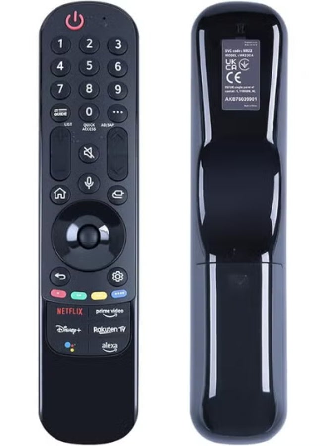 ELTRAZONE AKB76039901 MR22GA Replacement IR Remote for Smart TV – Compatible with LG QNED Series – Netflix, Prime Video, Disney+, Rakuten TV, Google Assistant & Alexa Shortcut Buttons – IR Remote Control with No Voice Function – Easy Setup, Durable, Plug & Play - Image 2