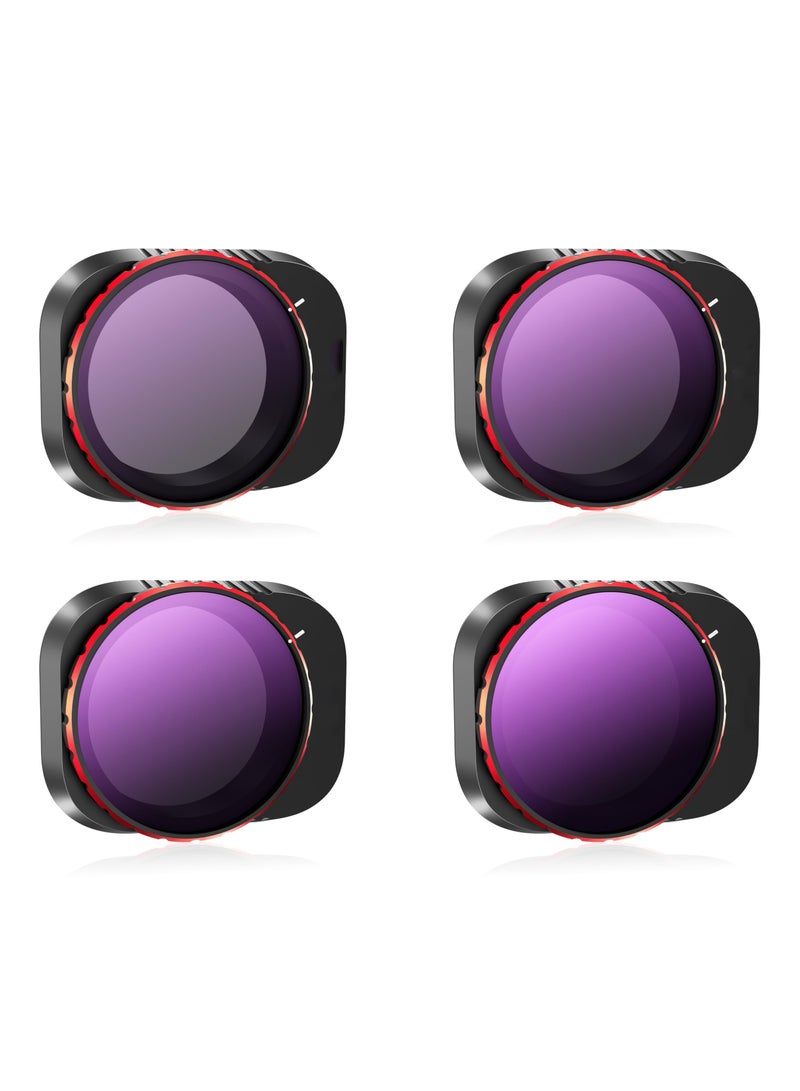 SYOSI Filter Kit for DJI Mini 4 Pro, 4 Pack ND/PL8 ND/PL16 ND/PL64 ND/PL256, Neutral Density Camera Lens Filter Sets Accessories, Compatible with DJI Mini 4 Pro Drone Lens Accessory (Aluminum Version)  - Image 1