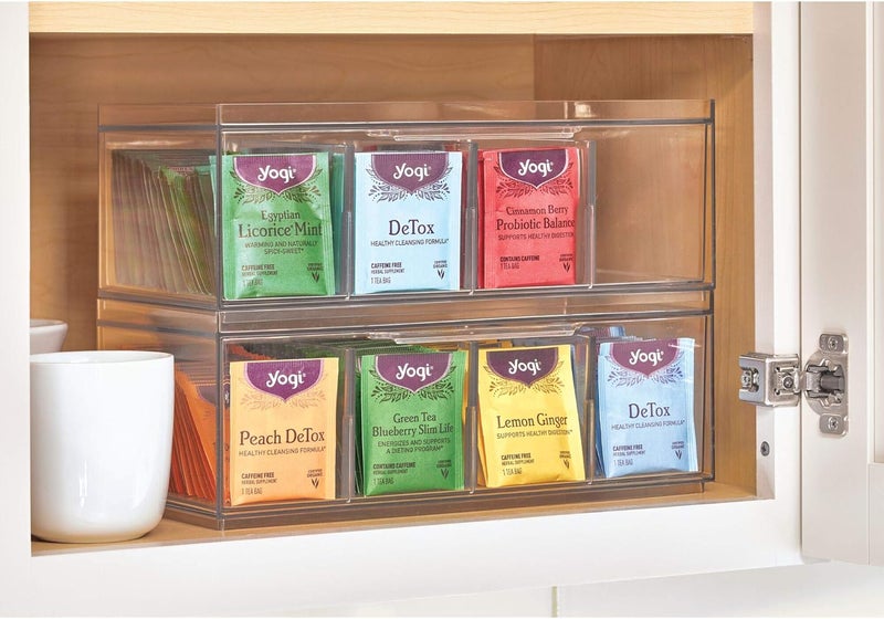 إنترديزاين منظم الشاي القابل للتركيب من iDesign الخالي من مادة BPA مع غطاء، مقاس 12.59 بوصة × 6.23 بوصة × 4.57 بوصة، رقم الموديل 72110 - Image 4