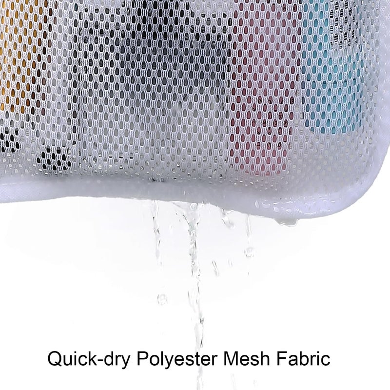 GYEUKHAM Hanging Mesh Shower Caddy for Bathroom - Quick Drying Portable Shower Organizer with Multiple Pockets for Soap,Shampoo and Cruise Ship Essentials Saving Bathroom Storage,White,1 Pack - Image 5