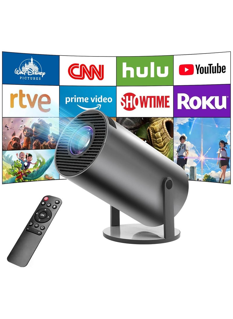 Gonice - Mini Projector,Smart Projector,4K Projector with Wifi 6 and Bluetooth 5,Portable Projector with Android 11, Automatic Keystone Correction,180 Degree,130 Inch Display - Image 1