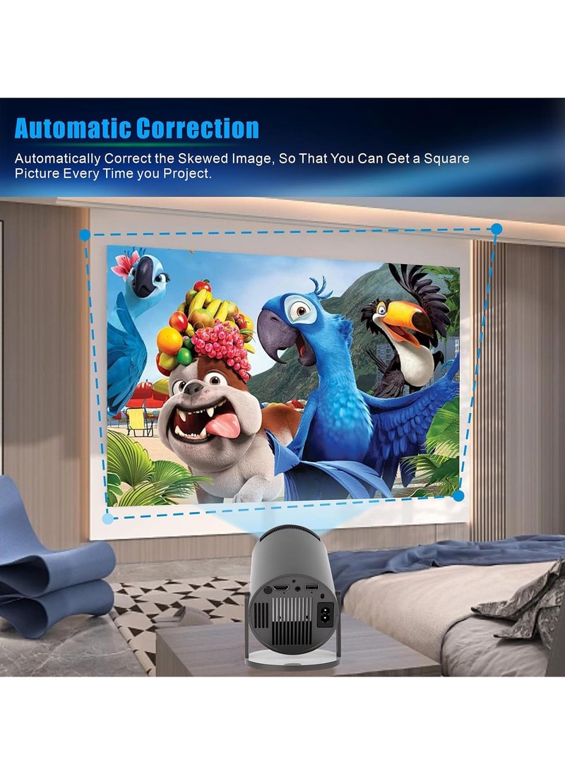 Gonice - Mini Projector,Smart Projector,4K Projector with Wifi 6 and Bluetooth 5,Portable Projector with Android 11, Automatic Keystone Correction,180 Degree,130 Inch Display - Image 1