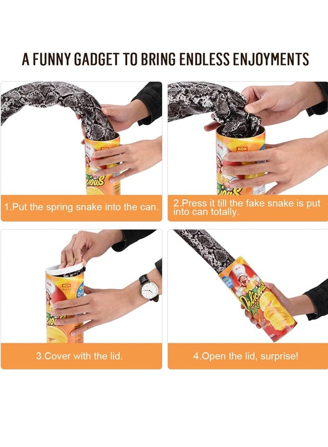 Snake in A Can Prank, Novelty Snake Trick Toy, Original Snake in A Potato Chip Can Prank, Funny Pranks Joke Jump Out for Spring Party Supplies April Fools Day and Halloween Party Decoration - Image 3