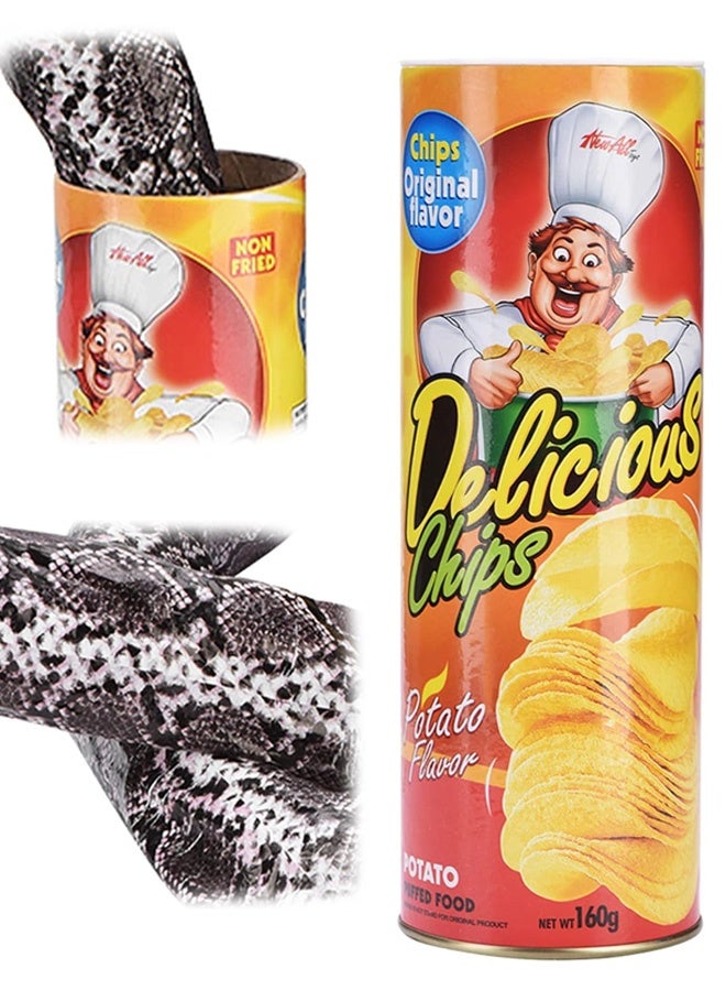 Snake in A Can Prank, Novelty Snake Trick Toy, Original Snake in A Potato Chip Can Prank, Funny Pranks Joke Jump Out for Spring Party Supplies April Fools Day and Halloween Party Decoration - Image 1