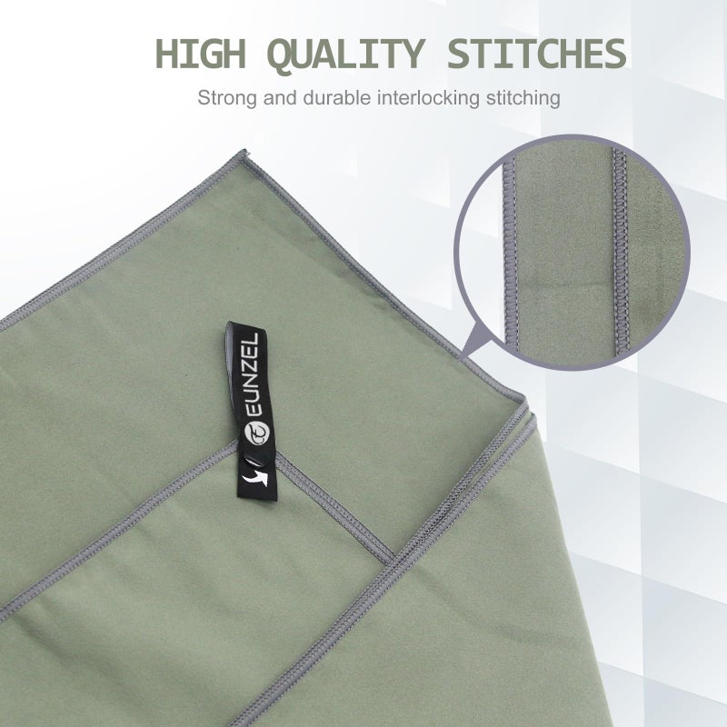Eunzel Quick Dry Camping Towel, Microfiber Travel Towel 3 Size at 1 Pack,Fast Drying Towel Set for Camping, Beach, Gym, Sports, Yoga & Swimming Pool, Army Green - Image 3