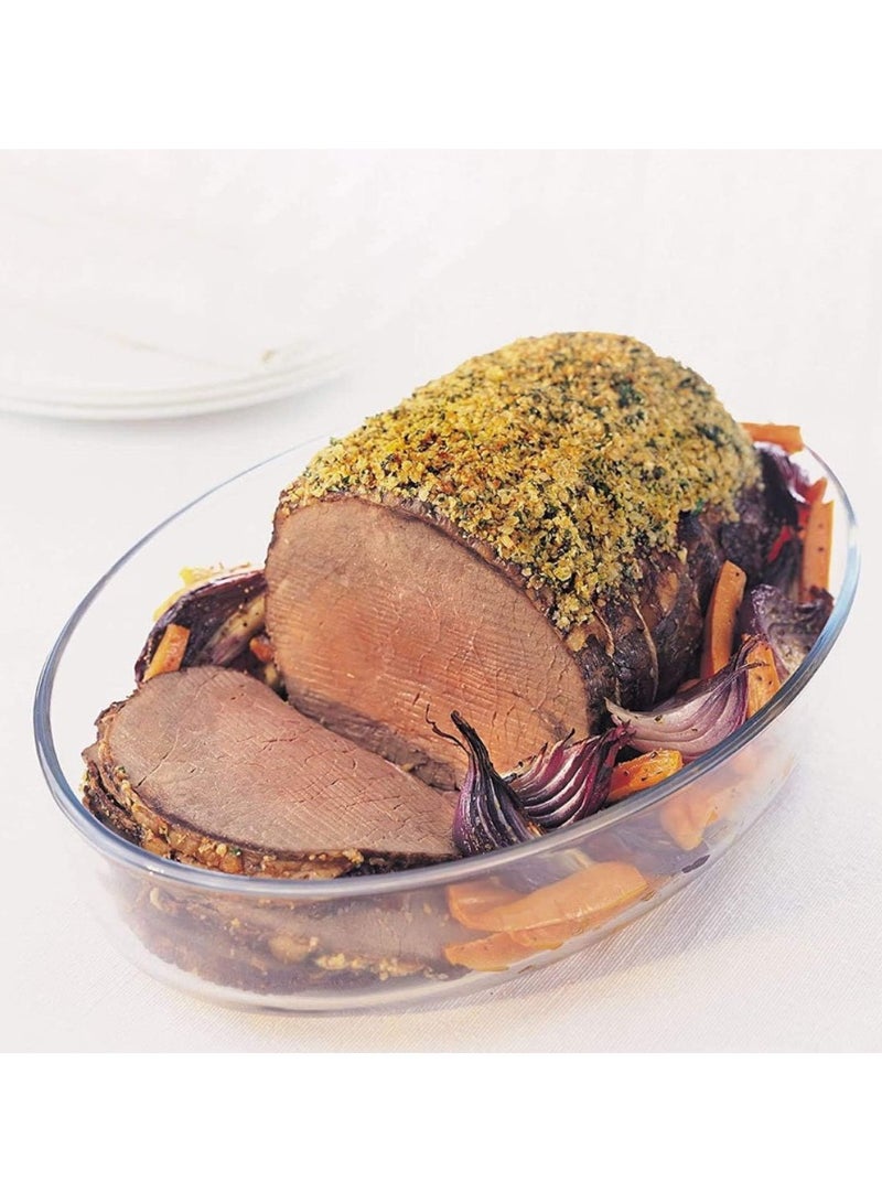 Laopala 0.7L+1.6L+2.4L OVAL BAKING TRAY SET - LAOPALA Serving Bowl Oven & Microwave Safe Bowl Borosilicate Glass Clear & Borosil Glass Baking Dish - Image 5