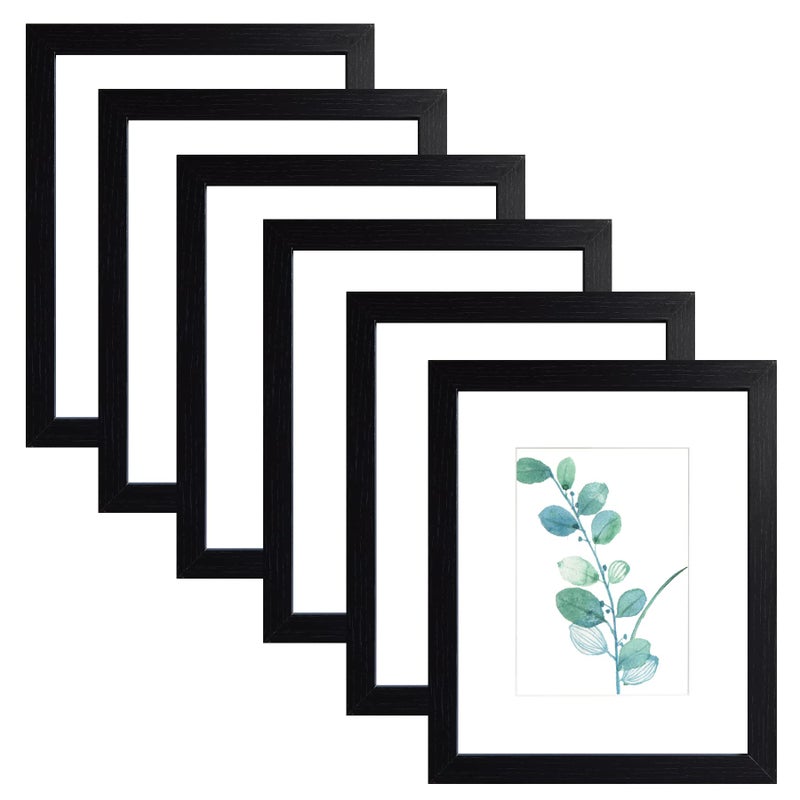 Seseat Black 8X10 Picture Frames Wood 6 Pack Wall Mounting Or Tabletop Display - Image 1