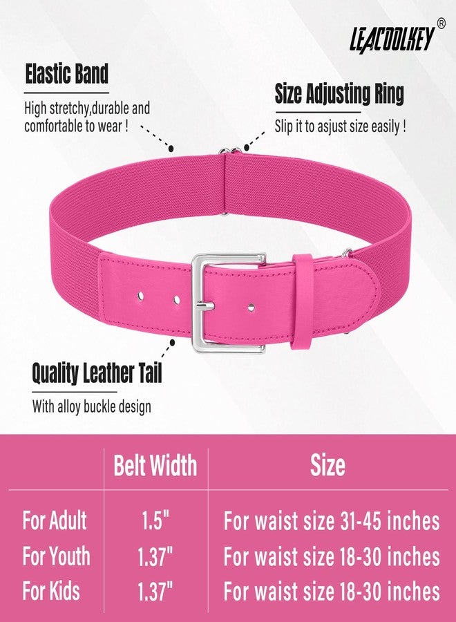 LEACOOLKEY Baseball Belt and Socks Combo Set Softball Socks and Elastic Belt for Youth Boys Girls Pink - Image 4
