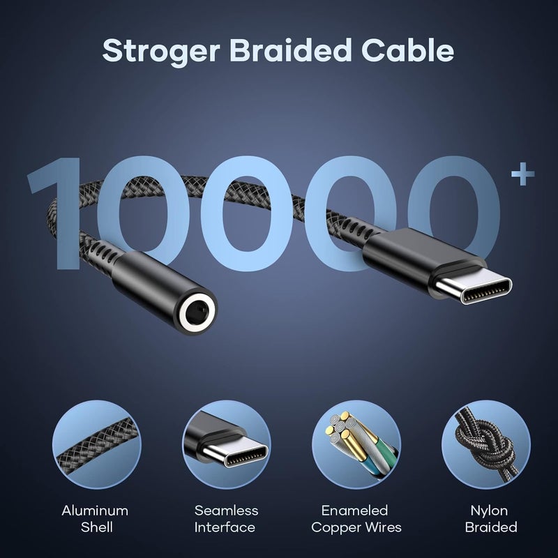 SKYCELL Type C to 3.5 mm Jack Audio Connector Aux DAC Headphone Converter Adapter Compatible with iPhone 15 Pro Max/15 Pro/15 Plus, Galaxy S23/S22/S21/S208 & Other Type C Phones - Image 3