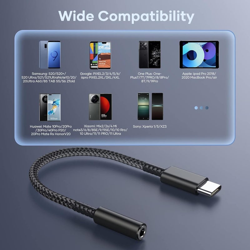 SKYCELL Type C to 3.5 mm Jack Audio Connector Aux DAC Headphone Converter Adapter Compatible with iPhone 15 Pro Max/15 Pro/15 Plus, Galaxy S23/S22/S21/S208 & Other Type C Phones - Image 5