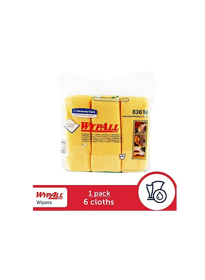 WypAll WypAll Microfiber Cloths - Yellow 6-Pack, Durable & Absorbent, Professional-Grade - Image 2