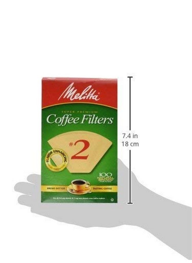 Melitta Melitta #2 Cone Coffee Filters, Unbleached Natural Brown, 100 Count (Pack of 6) 600 Total Filters Count - Packaging May Vary  - Image 2