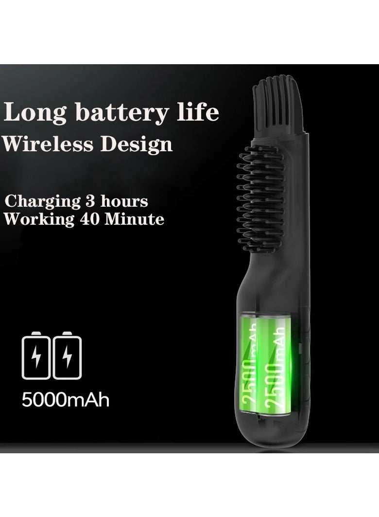 AROAQ Mini Portable Rechargeable Ceramic Electric Hair Brush For Man - Image 2