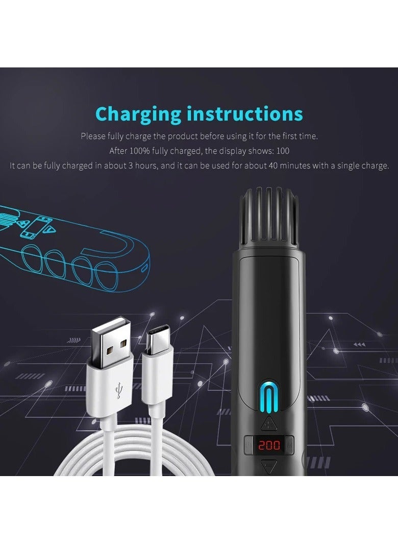 AROAQ Mini Portable Rechargeable Ceramic Electric Hair Brush For Man - Image 3