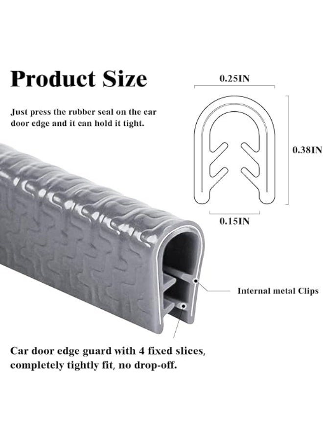 بروماس شريط حماية حافة باب السيارة 5 متر – واقي مطاطي ضد الصدمات مناسب لجميع السيارات، سهل التركيب، رمادي - Image 5