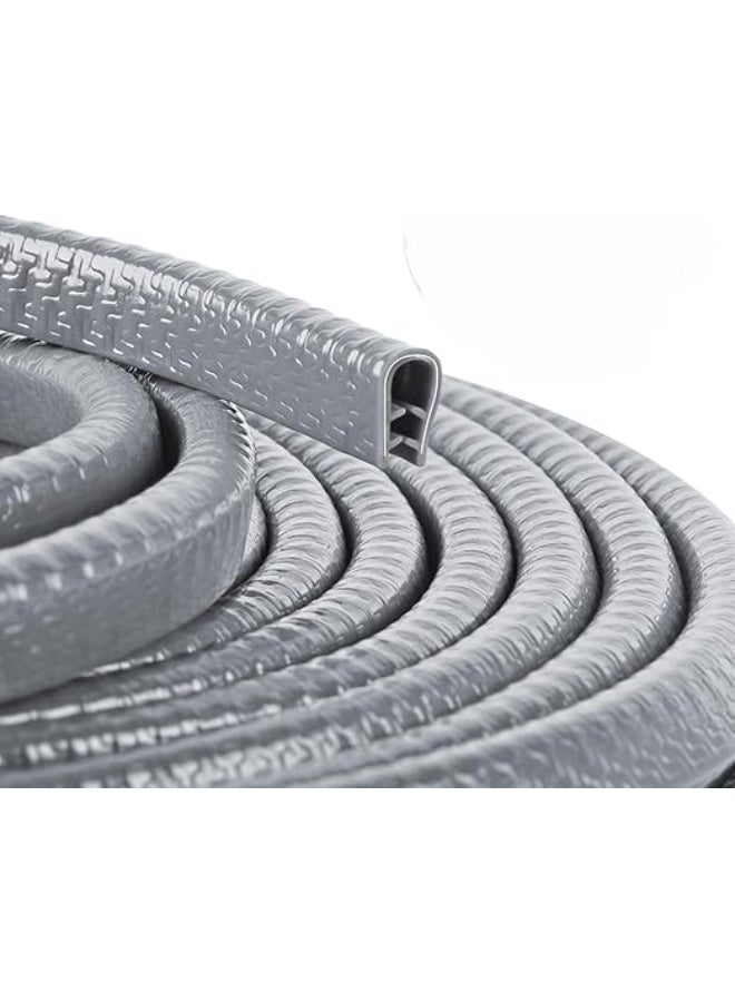 بروماس شريط حماية حافة باب السيارة 5 متر – واقي مطاطي ضد الصدمات مناسب لجميع السيارات، سهل التركيب، رمادي - Image 2