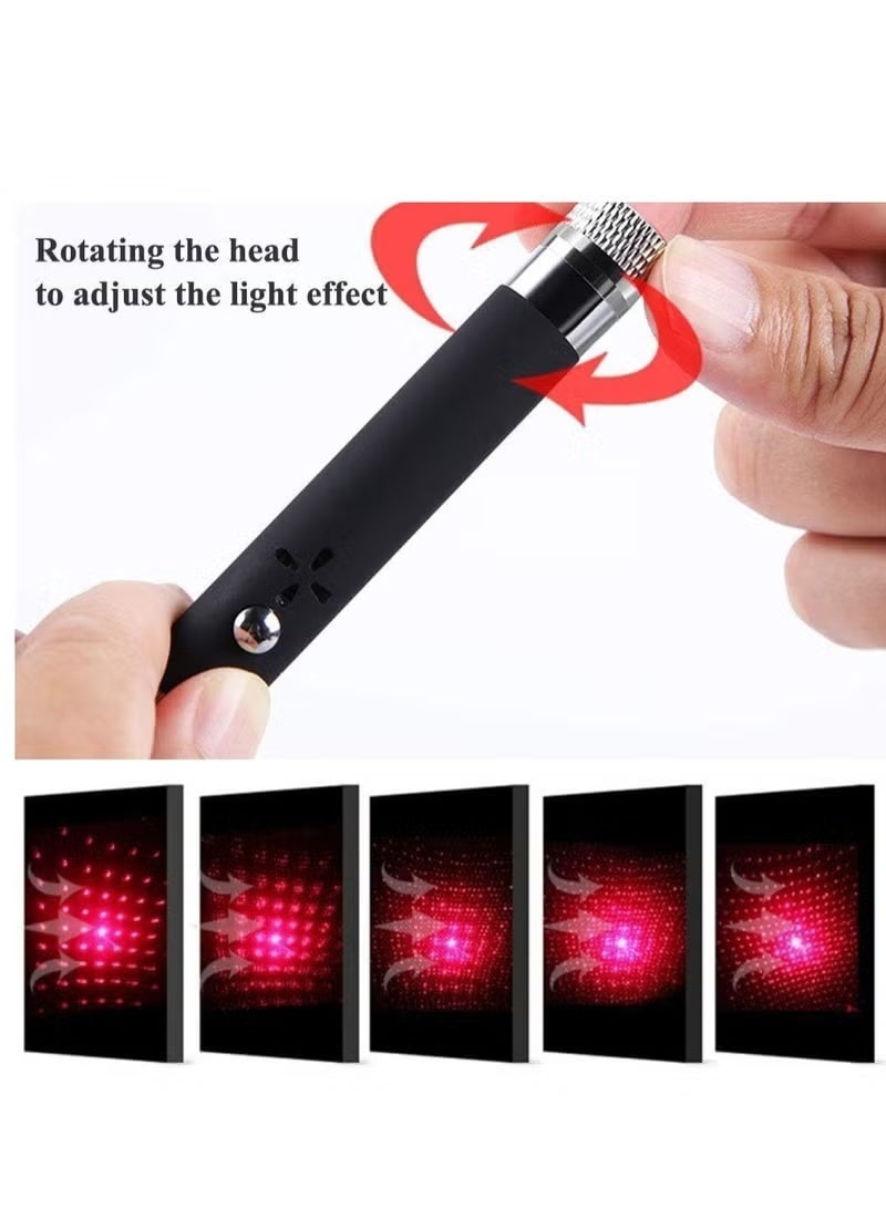 GENNEXT Upgrade Car USB Star Night Lights Interior Ceiling Lights Romantic Atmosphere Stary Light Projector with 3 Pattern Lens for Bedroom Camping Party Decor Light Red - Image 3