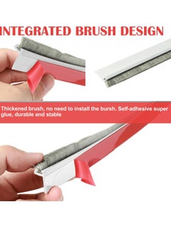 Reelyo Door Sweep for Bottom of Door, 39.2" L Integrated Design with Brush, Self Adhesive Under Door Draft Stopper for Bottom of Door, Door Seal Dust/Noise/Hot or Cold Air Insulation, Brown  - Image 3