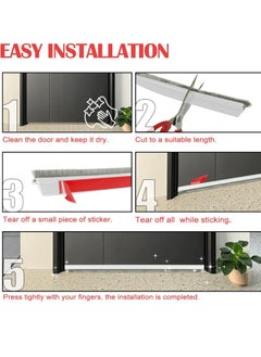 Reelyo Door Sweep for Bottom of Door, 39.2" L Integrated Design with Brush, Self Adhesive Under Door Draft Stopper for Bottom of Door, Door Seal Dust/Noise/Hot or Cold Air Insulation, Brown  - Image 5