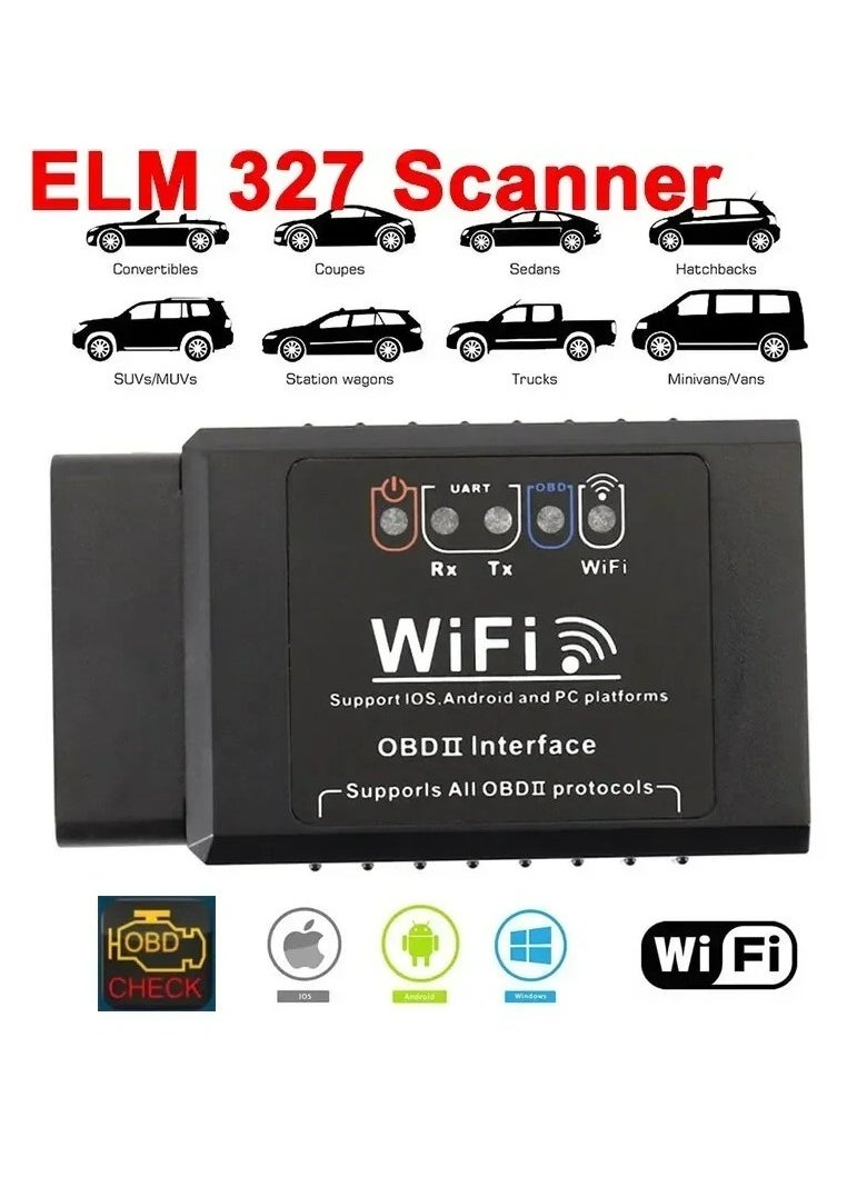 OBD2 WIFI ELM327 V 1.5 Scanner for iPhone IOS Android Auto OBDII OBD 2 ODB II ELM 327 V1.5 WI-FI Code Reader Diagnostic Tool