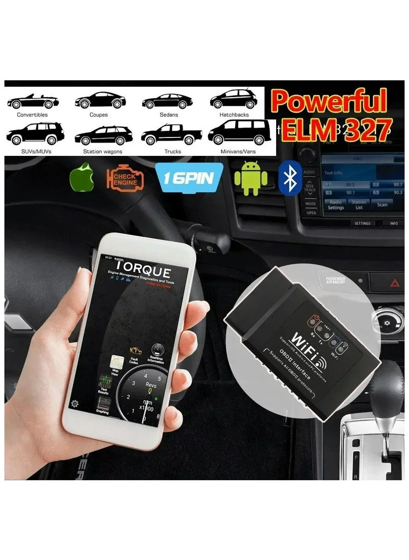 OBD2 WIFI ELM327 V 1.5 Scanner for iPhone IOS Android Auto OBDII OBD 2 ODB II ELM 327 V1.5 WI-FI Code Reader Diagnostic Tool