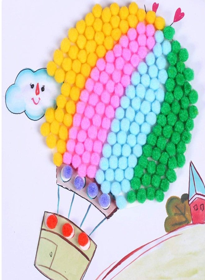 CABAX Pom Poms 1.5 Inch Pompoms Pipe Cleaners for DIY Creating Crafts Making, Preschool Crafts Supplies Decoration,Assorted Colors, 50 Pcs - Image 5