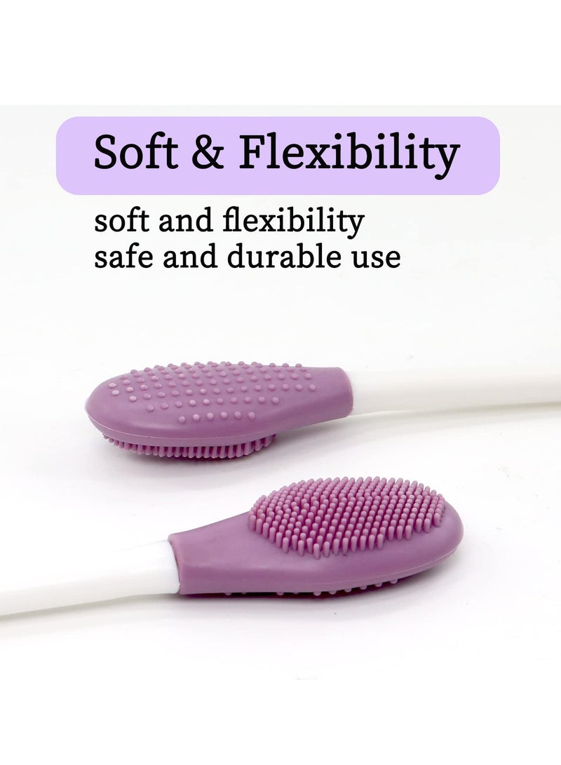 KHAJUL 3-Piece Silicone Mask Brush, Applicator Tool and Massage Scraper for Applying Mud, Clay, Charcoal Blending Mask, Cream, Lotion (Purple) - Image 3