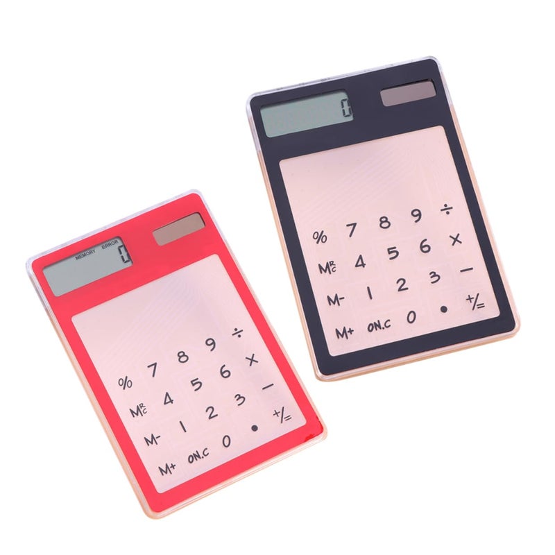Ultra Thin Screen Basic Calculator For Home School Office Black And Red 2 Pack - Image 2