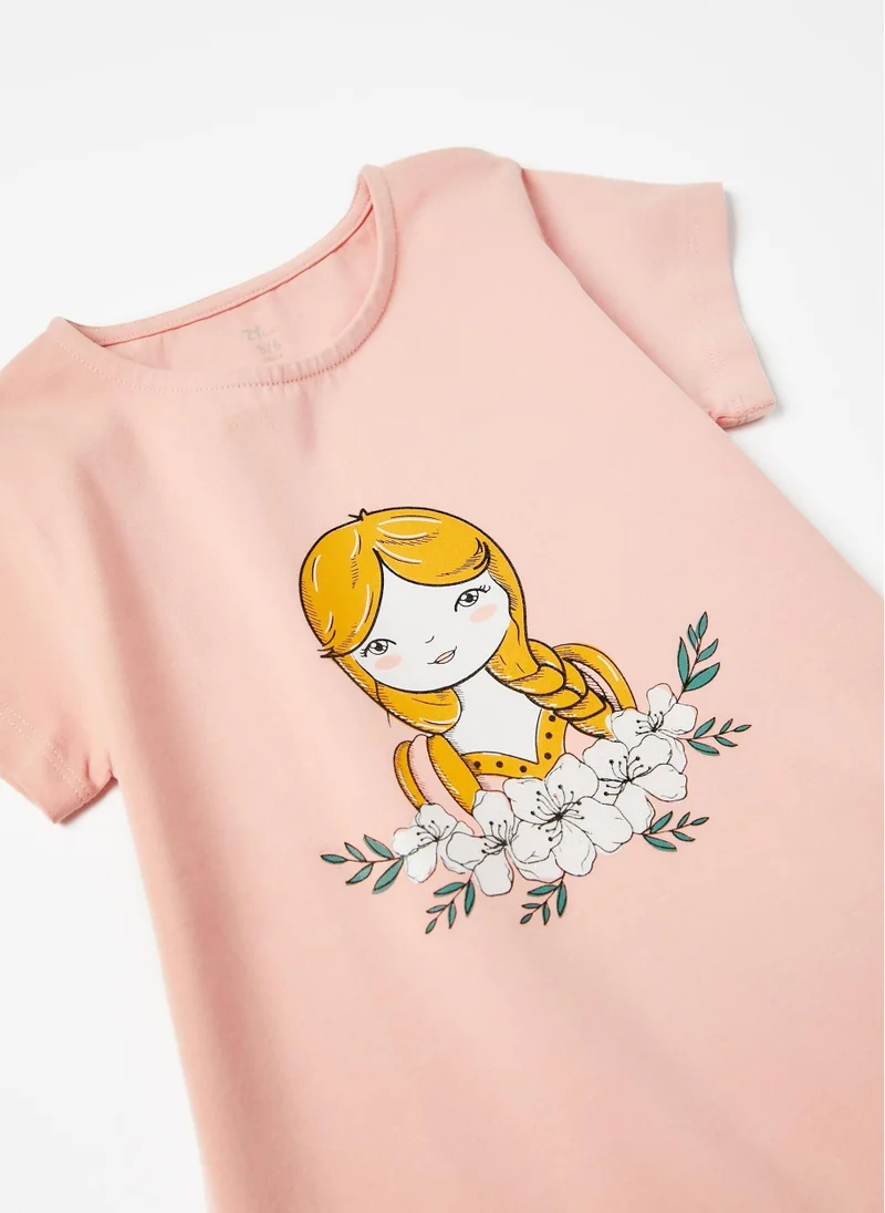 Zippy Cotton T-shirt for Girls 'Doll', Pink