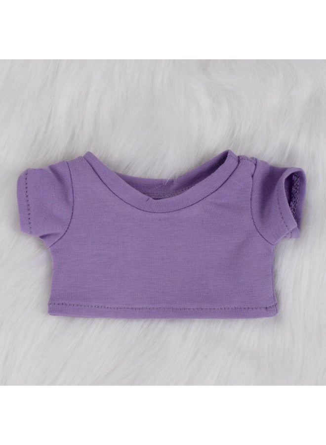 Doll 10/15cm20cm Cotton Doll Black And White Short Sleeve T-shirt Doll Doll Clothes Can Add LOGO Pattern-Specifications:10cm-Color:Purple Tee  - Image 1