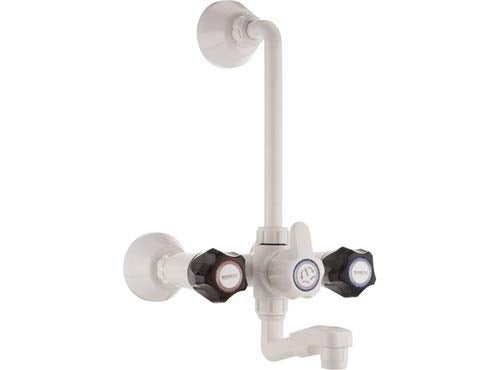 WATERTEC Wall Mixer M Handle (Hot/Cold Water) Plastic, Polished, White - Image 4