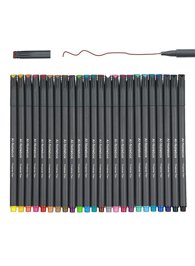 ai-natebok Fineliner Color Pens Set 0.38Mm Fine Tip Pens Porous Fine Point Makers Drawing Pen Perfect For Writing In Bullet Journal And Planner 24 Assorted Colors - Image 1