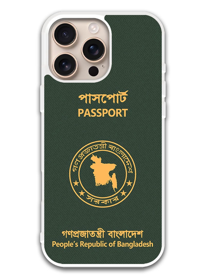 Theodor Protective Case Cover For APPLE IPHONE 16 Pro Bangladesh Passport (White Bumper) - Image 1