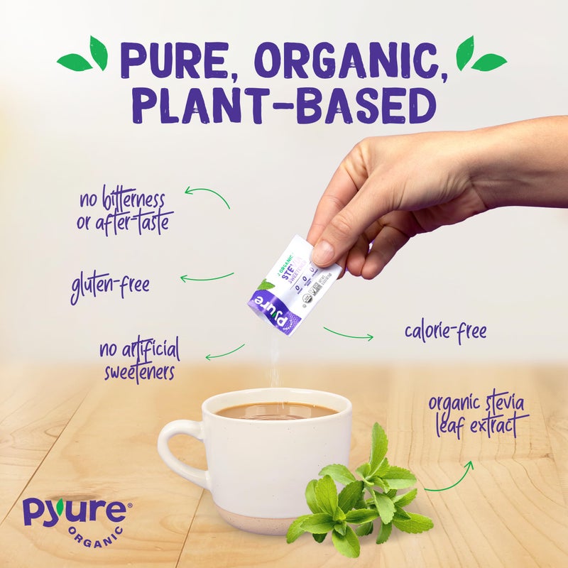 Pyure Organic Stevia Packets | Zero Calorie Sweetener for Coffee, and Baking | Granulated Stevia Sugar Substitute | Plant-Based, Keto, Diabetic & Paleo Friendly | USDA Organic, Non-GMO | 1000 Packets - Image 4