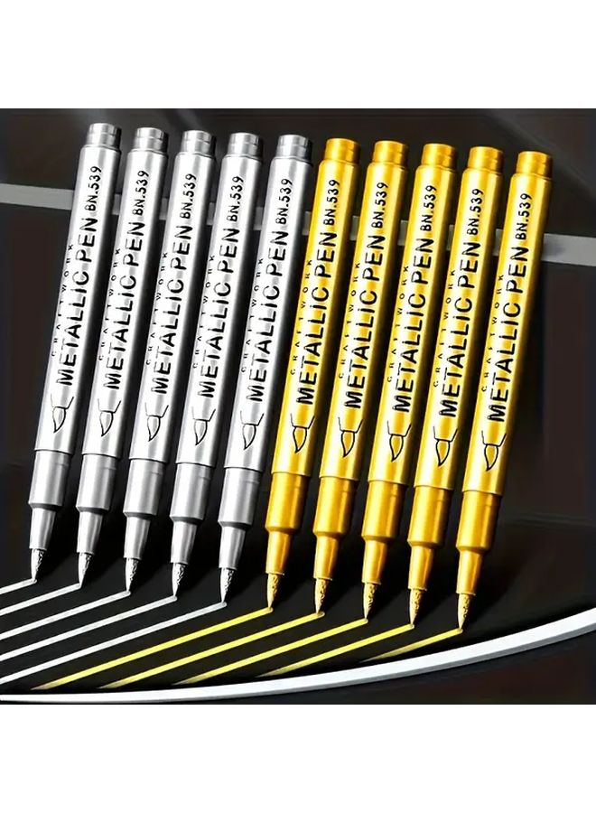 3Pcs Silvery Permanent Marker Pens Waterproof For Crafts Resin Art Office Supplies - Image 2