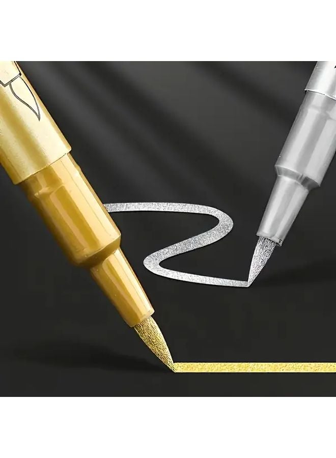 3Pcs Silvery Permanent Marker Pens Waterproof For Crafts Resin Art Office Supplies - Image 3
