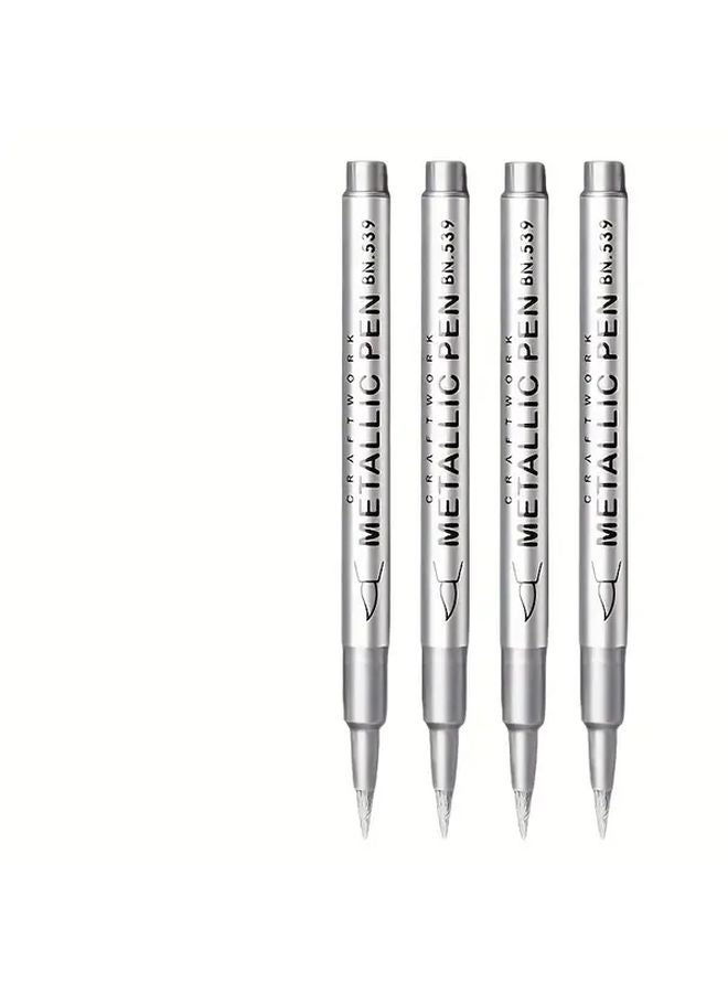 3Pcs Silvery Permanent Marker Pens Waterproof For Crafts Resin Art Office Supplies - Image 1