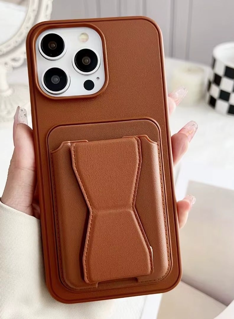 BORTONY iPhone 16 Pro Max Case with Card Holder Magnetic Kickstand PU Leather Shockproof Protective Cover for iPhone 16 Pro Max 6.9 Inch - Image 3